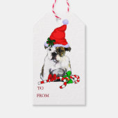 Engels Bulldog Christmas Cadeaulabel (Voorkant)