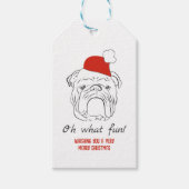 Engels Bulldog Christmas Cadeaulabel (Voorkant)