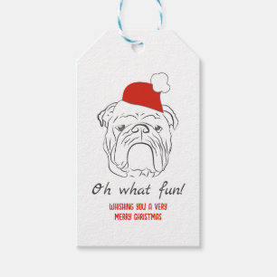 Engels Bulldog Christmas Cadeaulabel