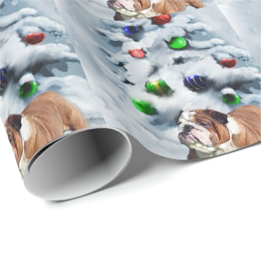 Engels Bulldog Christmas Cadeaupapier (Rol Hoek)