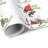 Engels Bulldog Christmas Cadeaupapier (Rol Hoek)