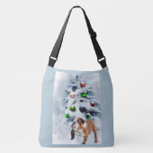 Engels Bulldog Christmas Crossbody Tas (Voorkant)