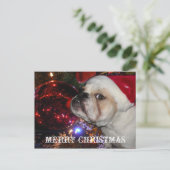 Engels Bulldog Christmas Feestdagenkaart (Staand voorkant)