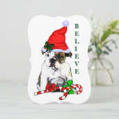 Engels Bulldog Christmas Feestdagenkaart (Staand voorkant)