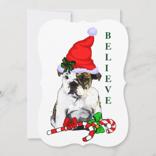Engels Bulldog Christmas Feestdagenkaart (Voorkant)