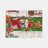 Engels Bulldog Christmas Fleece Deken (Voorkant (Horizontaal))
