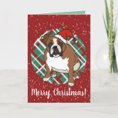 Engels Bulldog Christmas Kaart (Voorkant)