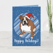 Engels Bulldog Christmas Kaart (Voorkant)