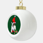 Engels Bulldog Christmas Keramische Bal Ornament (Rechts)