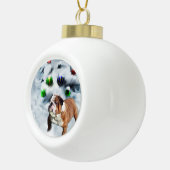 Engels Bulldog Christmas Keramische Bal Ornament (Rechts)