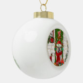 Engels Bulldog Christmas Keramische Bal Ornament (Links)