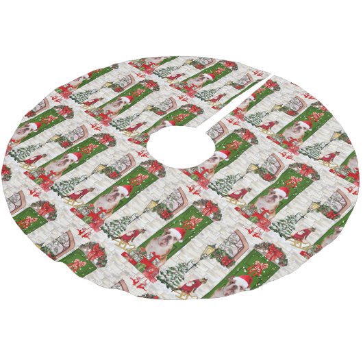 Engels Bulldog Christmas Kerstboom Rok (Gekanteld)