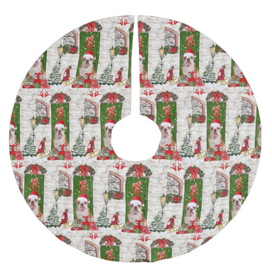 Engels Bulldog Christmas Kerstboom Rok (Voorkant)