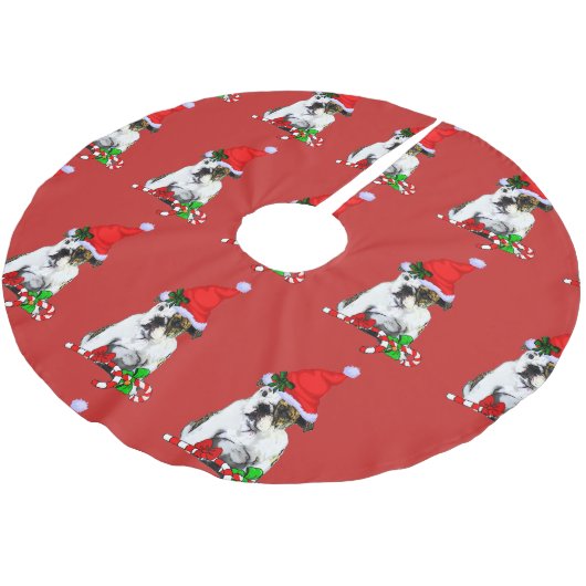 Engels Bulldog Christmas Kerstboom Rok (Gekanteld)