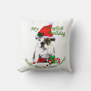 Engels Bulldog Christmas Kussen
