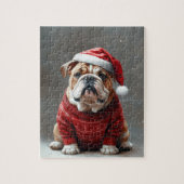 Engels Bulldog Christmas Legpuzzel (Verticaal)