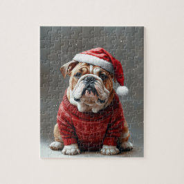Engels Bulldog Christmas Legpuzzel