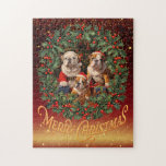 Engels Bulldog Christmas Legpuzzel<br><div class="desc">Breng de kerstsfeer tot leven met dit hartverwarmende ontwerp met drie schattige Engelse Bulldogs, omringd door feestelijke hulst, kerstversieringen en geschenken. Dit kunstwerk vangt de perfecte mix van vakantiejuichen en de beminnelijke charme van een van de meest iconische hondenrassen, de Engelse Bulldog. Met hun vertederende gerimpelde gezichten en feestelijke kledij...</div>