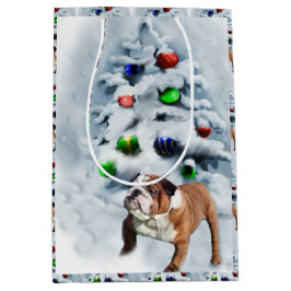 Engels Bulldog Christmas Medium Cadeauzakje