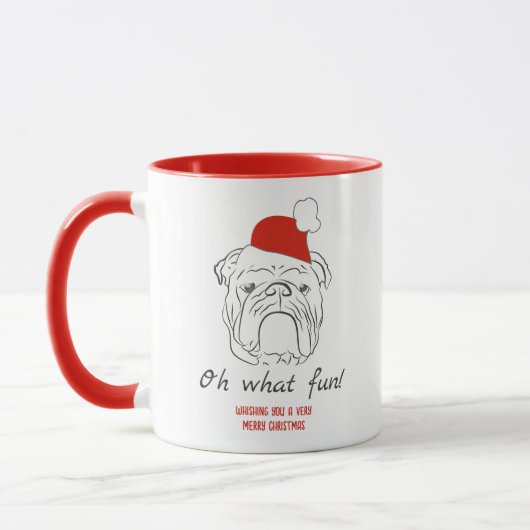 Engels Bulldog Christmas Mok (Links)