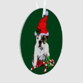 Engels Bulldog Christmas Ornament (voorkant)