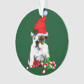 Engels Bulldog Christmas Ornament (voorkant)