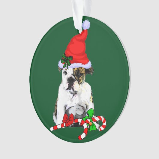 Engels Bulldog Christmas Ornament (voorkant)