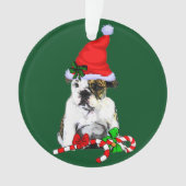 Engels Bulldog Christmas Ornament (voorkant)