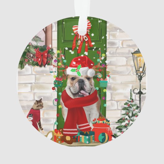 Engels Bulldog Christmas Ornament (achterkant)