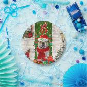 Engels Bulldog Christmas Papieren Bordje (Feest)