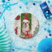Engels Bulldog Christmas Papieren Bordje (Feest)