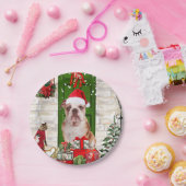 Engels Bulldog Christmas Papieren Bordje (Feest)