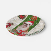 Engels Bulldog Christmas Papieren Bordje (Gekanteld)