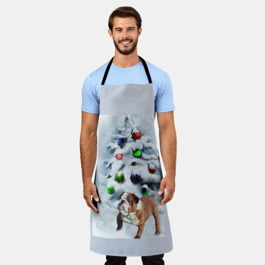 Engels Bulldog Christmas Schort (Gedragen)