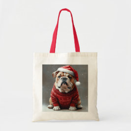 Engels Bulldog Christmas Tote Bag