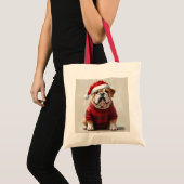 Engels Bulldog Christmas Tote Bag (Voorkant (product))
