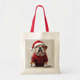 Engels Bulldog Christmas Tote Bag