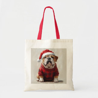 Engels Bulldog Christmas Tote Bag