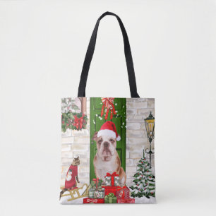 Engels Bulldog Christmas Tote Bag