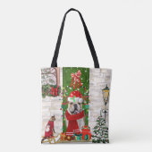 Engels Bulldog Christmas Tote Bag (Achterkant)