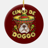 Engels Bulldog Cinco de Doggo Mayo Mexican Keramisch Ornament (Achterkant)