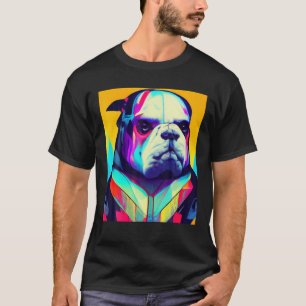 Engels Bulldog Colorful Pop Art Graphic Artwork D T-shirt