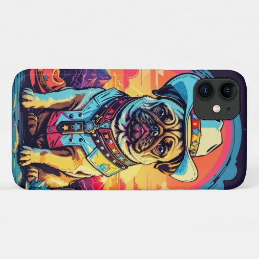 Engels Bulldog Cowboy Funny Western Dog Case-Mate iPhone Case (Achterkant (horizontaal))
