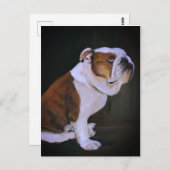Engels Bulldog Dog Art Briefkaart (Voorkant / Achterkant)
