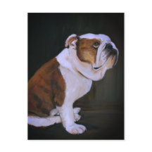 Engels Bulldog Dog Art Briefkaart