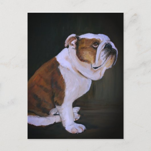 Engels Bulldog Dog Art Briefkaart (Voorkant)