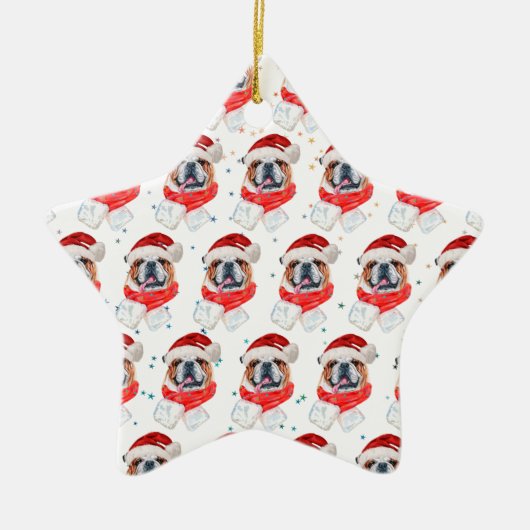 Engels Bulldog Dog Breed Christmas Keramisch Ornament (Voorkant)