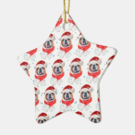 Engels Bulldog Dog Breed Christmas Keramisch Ornament (Links)