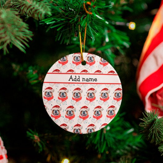 Engels Bulldog Dog Breed Christmas Keramisch Ornament