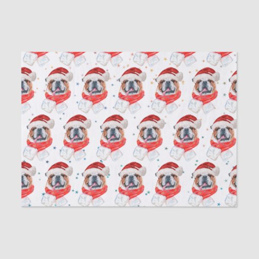 Engels Bulldog Dog Breed Christmas Tissuepapier (Voorkant)